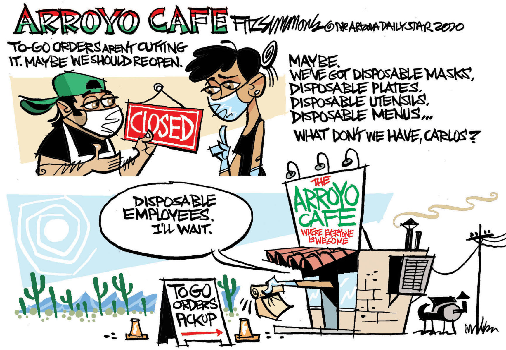 Daily Fitz Cartoon: Arroyo Cafe